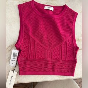 Aritzia babaton pink cut off tank top